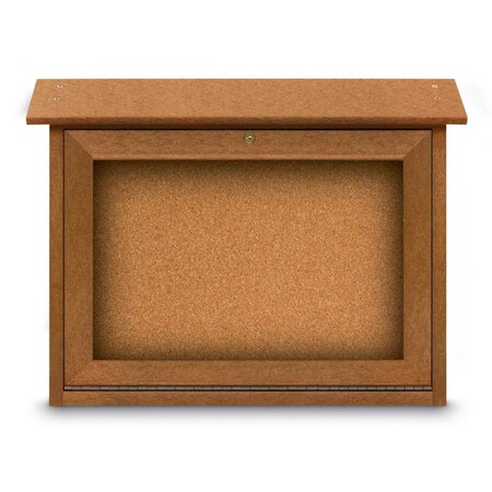 United Visual Products Outdoor Enclosed Combo Board, 48"x36", Gold Frame/Grey & Cobalt UVCB4836ODG-GREY-COBACC